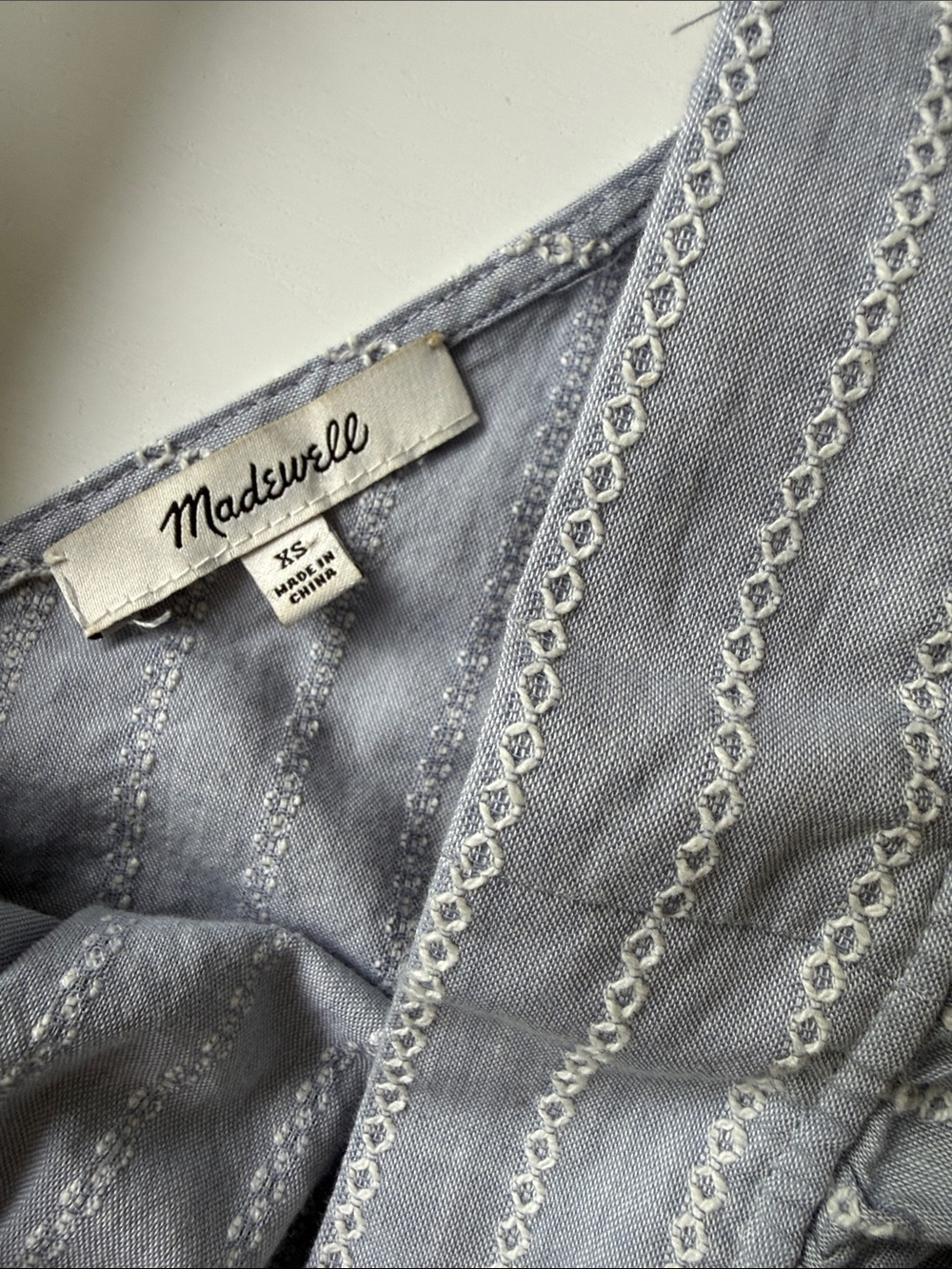 Madewell Light Gray Striped Ruffle Strap Tank - Picture 2 of 9